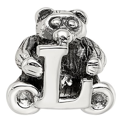 Sterling Silver Kids Letter L Bead – view 5