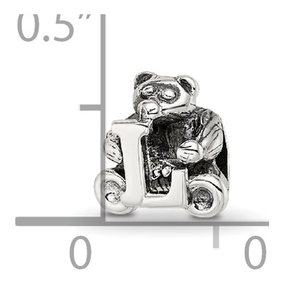 Sterling Silver Kids Letter L Bead – view 6