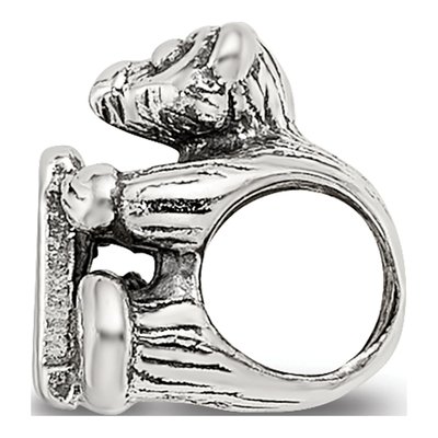 Sterling Silver Kids Letter M Bead – view 4