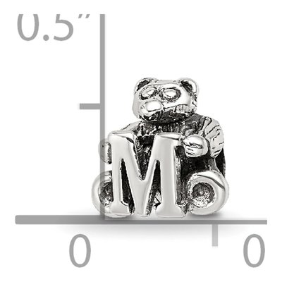 Sterling Silver Kids Letter M Bead – view 6
