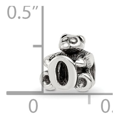 Sterling Silver Kids Letter O Bead – view 6