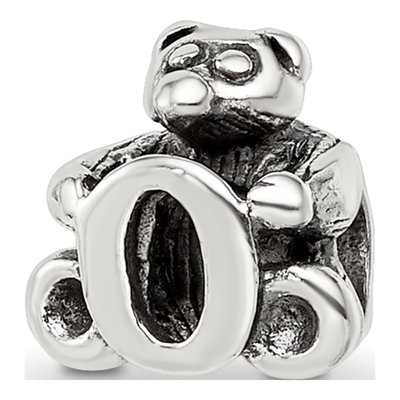 Sterling Silver Kids Letter O Bead