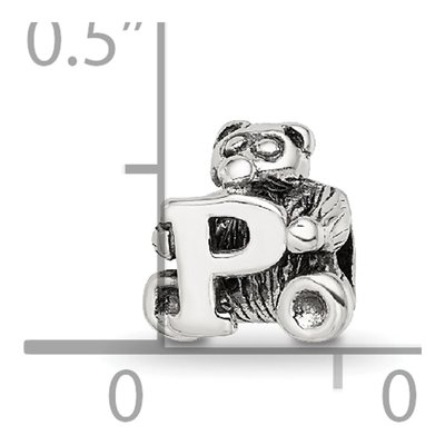 Sterling Silver Kids Letter P Bead – view 6