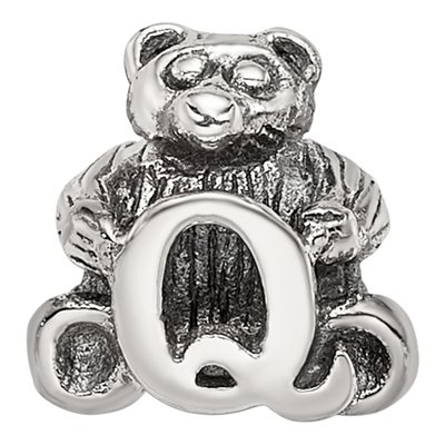 Sterling Silver Kids Letter Q Bead – view 5