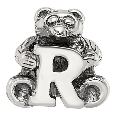 Sterling Silver Kids Letter R Bead – view 5