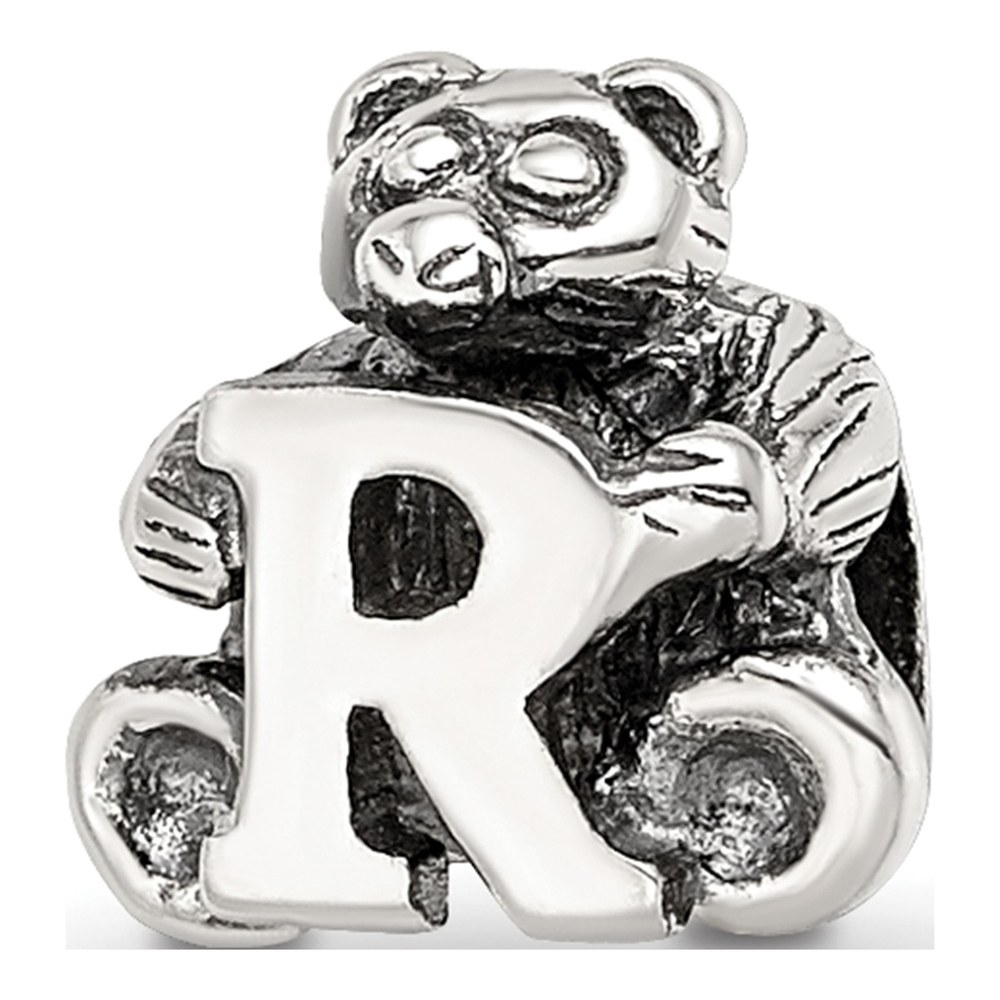 Sterling Silver Kids Letter R Bead