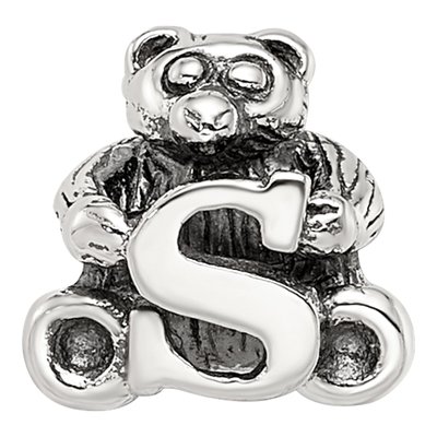 Sterling Silver Kids Letter S Bead – view 5