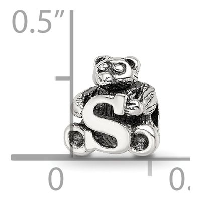 Sterling Silver Kids Letter S Bead – view 6