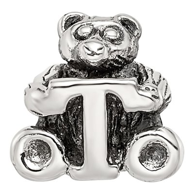 Sterling Silver Kids Letter T Bead – view 5