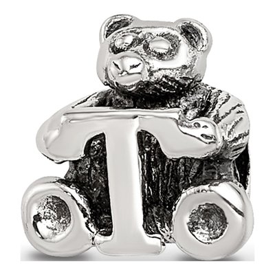 Sterling Silver Kids Letter T Bead