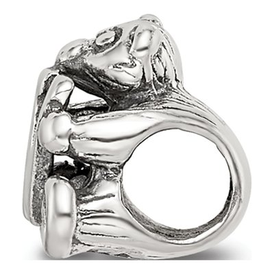 Sterling Silver Kids Letter W Bead – view 4