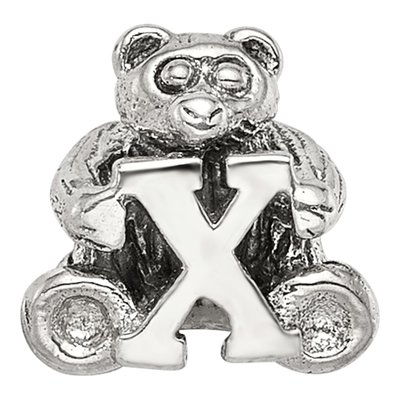 Sterling Silver Kids Letter X Bead – view 5