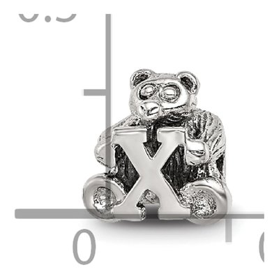 Sterling Silver Kids Letter X Bead – view 6