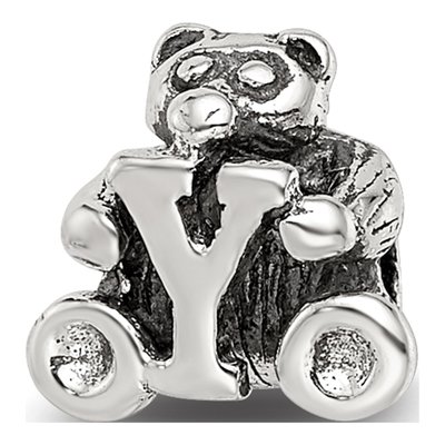 Sterling Silver Kids Letter Y Bead