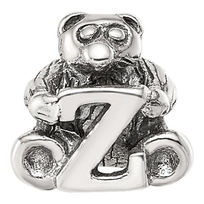 Sterling Silver Kids Letter Z Bead – view 5