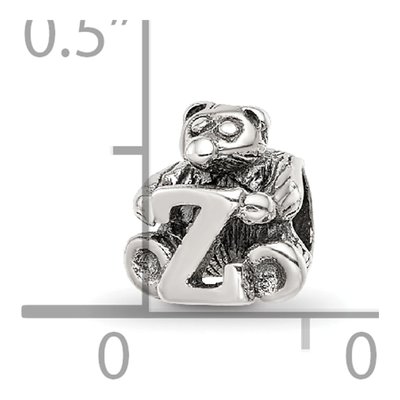Sterling Silver Kids Letter Z Bead – view 6