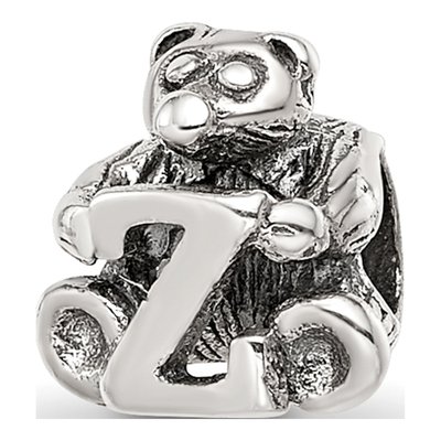 Sterling Silver Kids Letter Z Bead