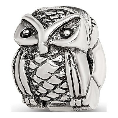Sterling Silver Kids Owl Clip Bead
