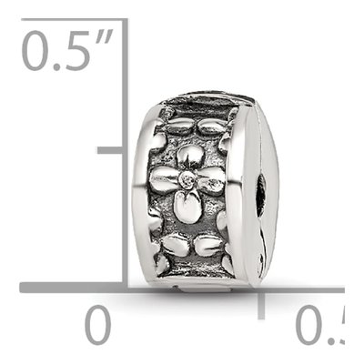 Sterling Silver Kids Floral Clip Bead – view 6