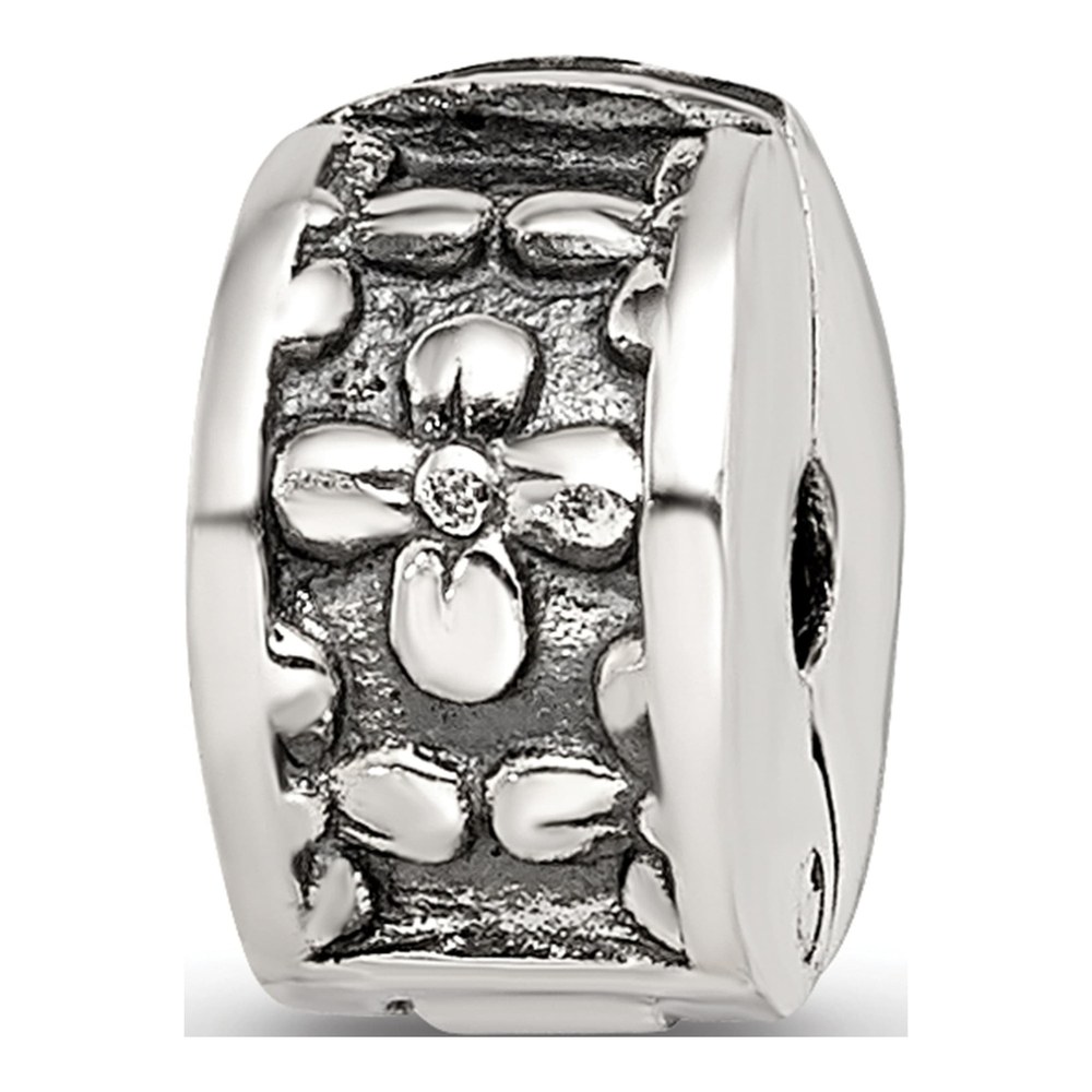 Sterling Silver Kids Floral Clip Bead