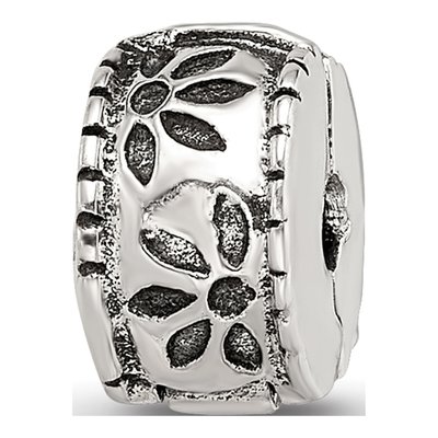 Sterling Silver Kids Floral Clip Bead