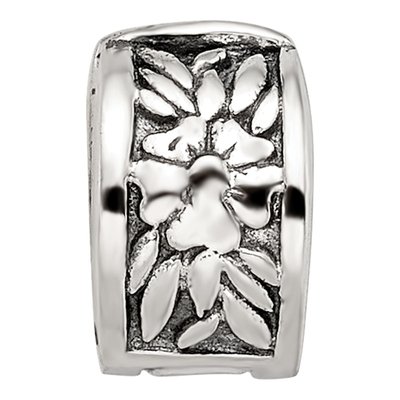 Sterling Silver Floral Clip Bead – view 5