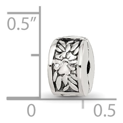 Sterling Silver Floral Clip Bead – view 6
