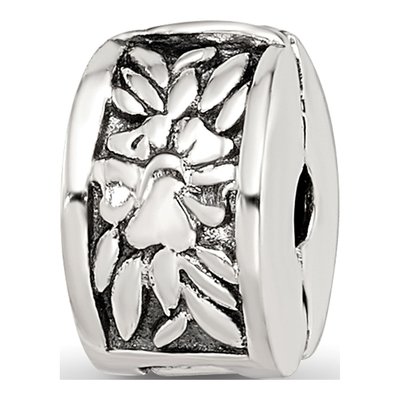 Sterling Silver Floral Clip Bead