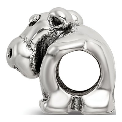 Sterling Silver Kids Hippo Bead – view 4