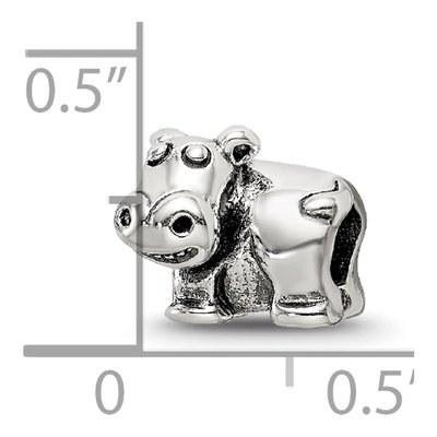 Sterling Silver Kids Hippo Bead – view 6
