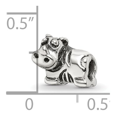 Sterling Silver Kids Rhino Bead – view 6