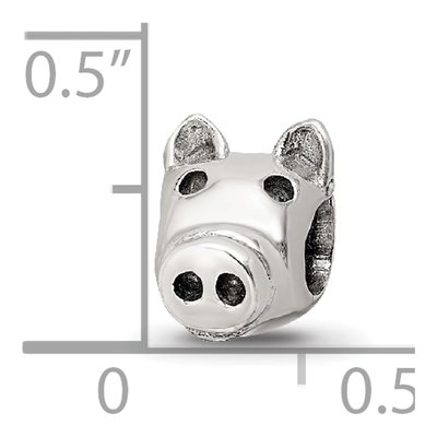 Sterling Silver Kids Pig Bead – view 6