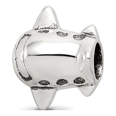 Sterling Silver Kids Airplane Bead – view 6