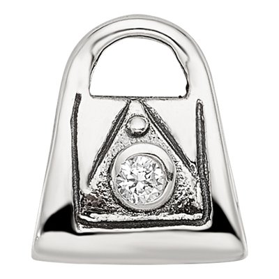 Sterling Silver CZ Kids Handbag Bead – view 6