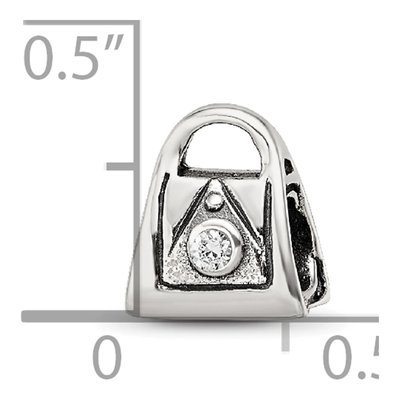 Sterling Silver CZ Kids Handbag Bead – view 7