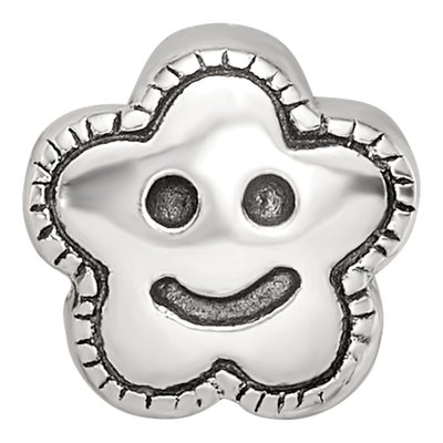 Sterling Silver Kids Smiley Flower Bead – view 5