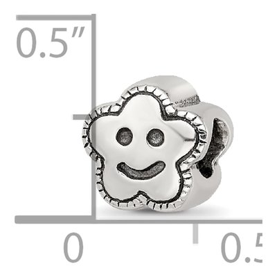 Sterling Silver Kids Smiley Flower Bead – view 6