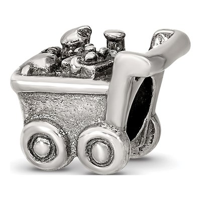 Sterling Silver Kids Shopping Cart Bead