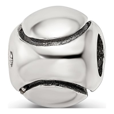 Sterling Silver Kids Tennis Ball Bead – view 8