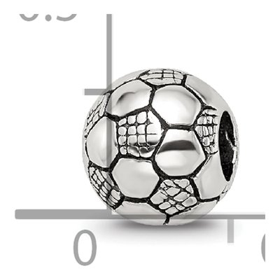 Sterling Silver Kids Soccer Ball Bead – view 6