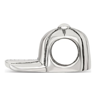 Sterling Silver Baseball Cap Bead – view 4