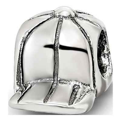 Sterling Silver Baseball Cap Bead