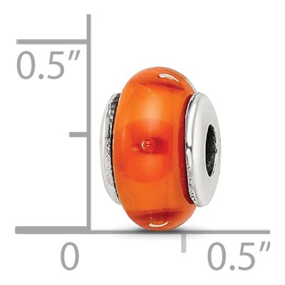 Sterling Silver Orange Glass Bead – view 6