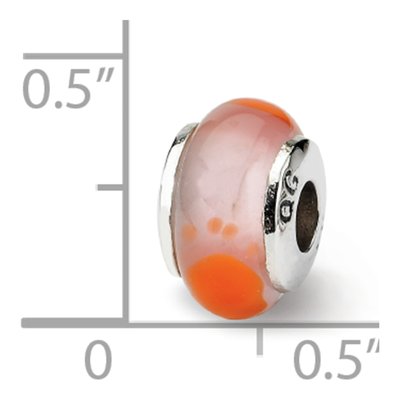 Sterling Silver Kids Orange Murano Glass Bead – view 4