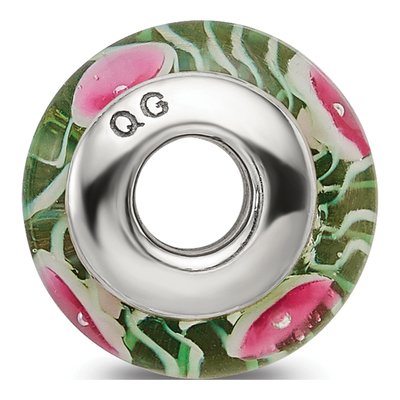 Sterling Silver Kids Green Glass Bead – view 4