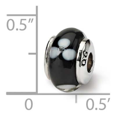 Sterling Silver Kids Black Glass Bead – view 5