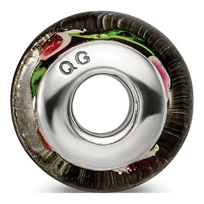 Sterling Silver Hand-Blown Glass Floral Bead – view 4