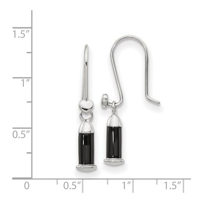 Sterling Silver Enamel Heart Dangle Earrings – view 4