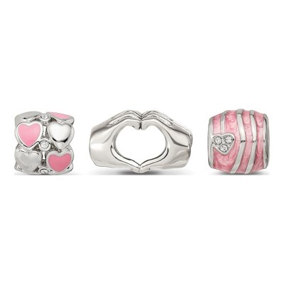 Sterling Silver Hearts of Love Set Bead – view 3