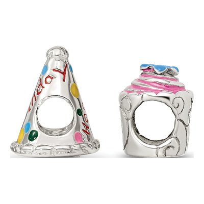 Sterling Silver Happy Birthday Set Bead – view 2